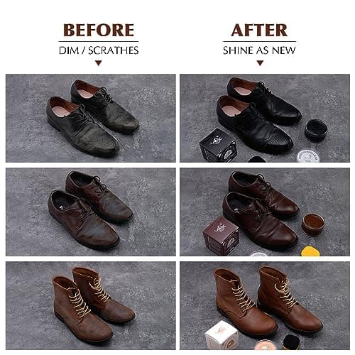 SALTY FISH Shoe Polish with Shoe Shine Sponge Applicator (Brown) 6
