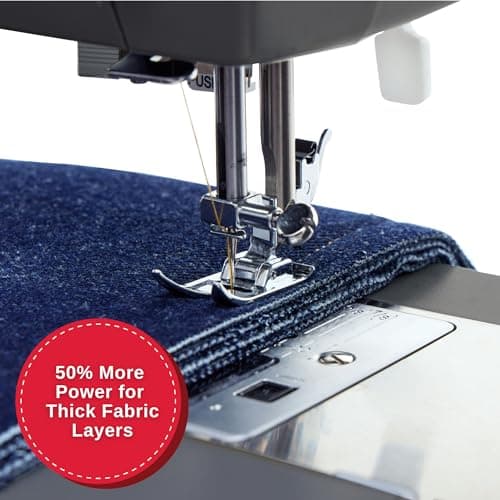 SINGER Heavy Duty 4452 High-Speed Sewing Machine with Accessory Kit | Strong Motor with Enhanced Piercing Power, 110 Stitch Applications, Full Metal Frame, 1-Step Buttonhole & LED Lights, Grey 5