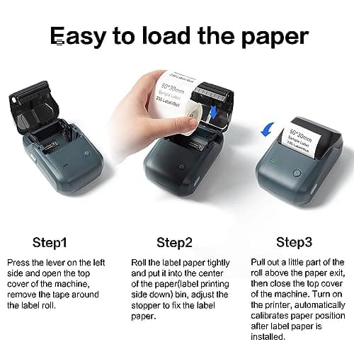 LMASBLTER B1 Label Makers - Barcode Label Printer Bluetooth Portable Thermal Printer for Small Business, Address, Logo, Clothing, Jewelry, Retail, Mailing, Sticker Printer for Phones & PC, Black 8