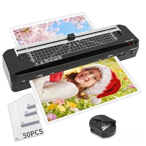 Laminator, A3 Laminator Machine with Built-in Trimmer, 70 Seconds Quick Warm-Up, Cold and Thermal Laminating with 50 Sheets, NTC Technology for Home Office School (A3+50pics)