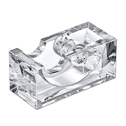 Amazing Abby - Tanya - Acrylic Tape Dispenser (1-Pack), Plastic Label Roll Holder, Clear Sticker Organizer, Perfect Office Desktop Storage Solution for Tapes, Labels, Stickers, and More 5