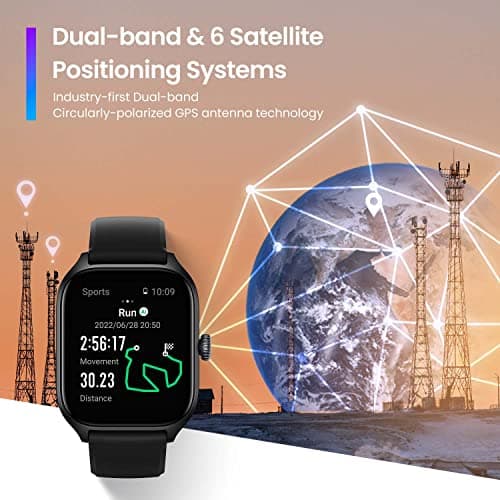 Amazfit GTS 4 Smart Watch for Men, Dual-Band GPS, Alexa Built-in, Bluetooth Calls, 150 Sports Modes, Heart Rate SPO₂ Monitor, 1.75”AMOLED Display, Health Fitness Watch for Android iPhone, Black 2