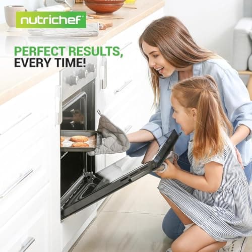 NutriChef 10-Piece Non-Stick Baking Set – Heavy-Duty Carbon Steel Bakeware Set w/ Cookie Sheets, Muffin Pan, Roasting Pan, Cake Pan, Baking Tray, Pizza Pan – Effortless Food Release & Easy Cleanup 7