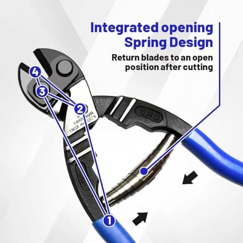 9-inch Mini Bolt Cutters Heavy Duty - Lock Cutter,Fence Cutter,CR-V Steel Blade,Spring-Loaded Design,Soft Grip & Lock for Wires, Chains, Screws, Hardware 7