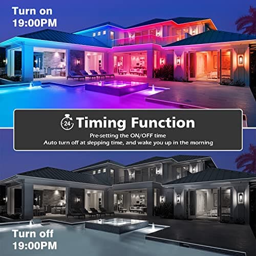 FBZ 100Ft Outdoor Waterproof LED Strip Lights,Music Sync RGB IP65 Led Lights with App Control and Remote,Color Changing Waterproof Led Rope Lights for Outdoor,Balcony,Roof,Garden,Stairs Party 6