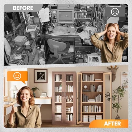 AFAIF Locking Display Cabinet with Glass Door, 71”H Metal Curio Cabinets with Adjustable Shelves, Tall Liquor Caninet Display Case for Living Room, Collectibles, Home, Clinic - Assembly Required 9