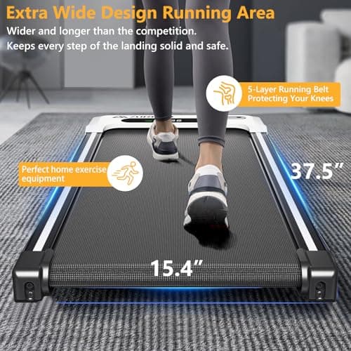 AIRHOT Walking Pad with Incline, 4 in 1 Under Desk Treadmill for Walking and Jogging, Portable Walking Treadmill with Remote Control Lanyard for Home, 2.5HP Low-Noise Desk Treadmill in LED Display 6