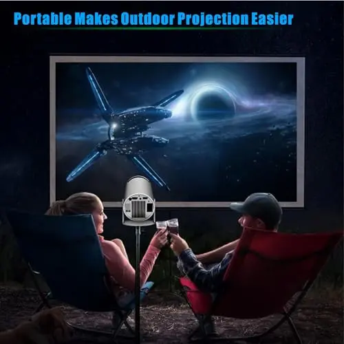 Mini Portable Projector, 4K 1080P Full HD, Android 11, 5G WiFi6, BT5.0, Auto Horizontal Correction, 180° Rotatable, White 8