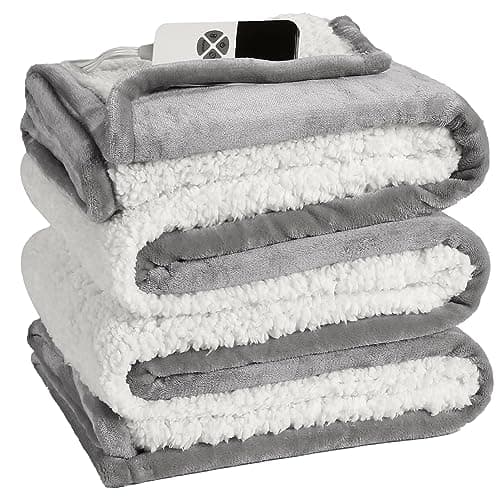 ESTINGO Heated Blanket Full Size, 72"x84" Electric Blanket with 6 Heating Levels & 1-10 Hours Adjustable Timer, Fast Heating Blanket with ETL & FCC Certification, for Full Body, Light Gray 5