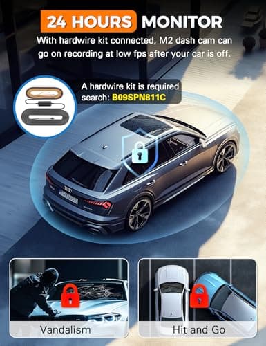 Galphi 3 Channel WiFi Dash Cam Front and Rear Inside with 64GB SD Card, 2.5K+1080P+1080P Car Dash Camera for Cars Front and Rear, Dashcam with G-Sensor, Loop Recording, 24H Parking Mode, Support 512GB 5