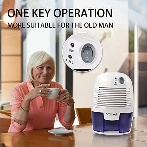 COYCYQI Small Dehumidifier,12V3A adapter，1200 Cubic Feet (215 sq ft) Portable Mini Dehumidifier Quiet Use for High Humidity in Home, Bathroom, Bedroom, Office, Basements, Wardrobe Closet,RV 5