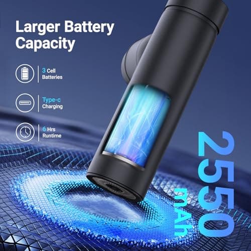 MERACH Mini Massage Gun with 8mm Amplitude, Percussion Massage Tools with 5 Massage Heads, Portable Hand Held Muscle Massagers for Pain Relief Deep Tissue, Cool Gifts for Mens and Women (Black) 5