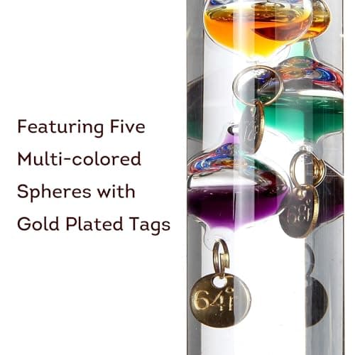 Lily's Home Analog Weather Station with Galileo Thermometer, Precision Quartz Clock & Hygrometer, Fitzroy Storm Glass, Gift for Friends and Family, Holiday Gift, Indoor & Outdoor Décor (7” x 4.4”) 6
