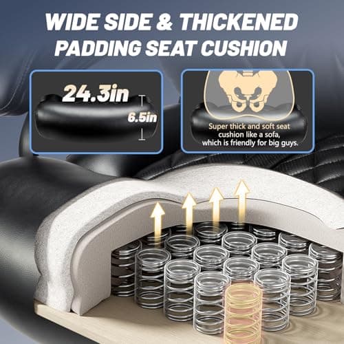 FANTAWESO Big and Tall Office Chair 800lbs- High Back Executive Computer Chair for Heavy People with Adjustable Lumbar Support and Quiet Wheels- Large Desk Chair for Home Office (Black) 5