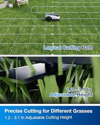 ECOVACS Goat O1000 RTK Robot Lawn Mower, 8.66" Cutting Width, Wire-Free Vision for 1/4 Acre Lawn, Automated Mapping, APP Control, 3D Obstacle Avoidance, Zero-Edge Cutting 7