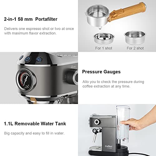 Biolomix 20 Bar Espresso Coffee Maker Machine with Milk Frother Wand for Espresso, Cappuccino, Latte and Mocha (CM7008) 6