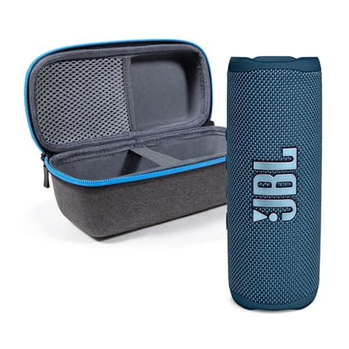 JBL Flip 6 (Blue) + Bundle with divvi! Protective Hardshell Case