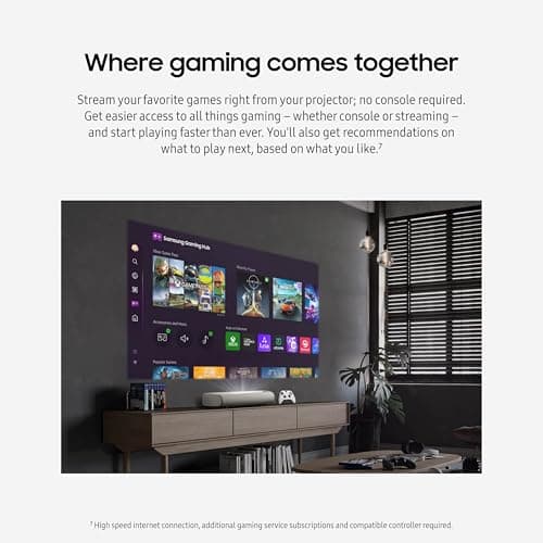 Samsung 120-Inch Class LPU7D Series The Premiere Ultra Short Throw 4K AI Smart TV Laser Projector for Home Theater w/ Gaming Hub, Vision Boost, Powerful Sound, Alexa Built-In, SP-LPU7DSA, 2024 8