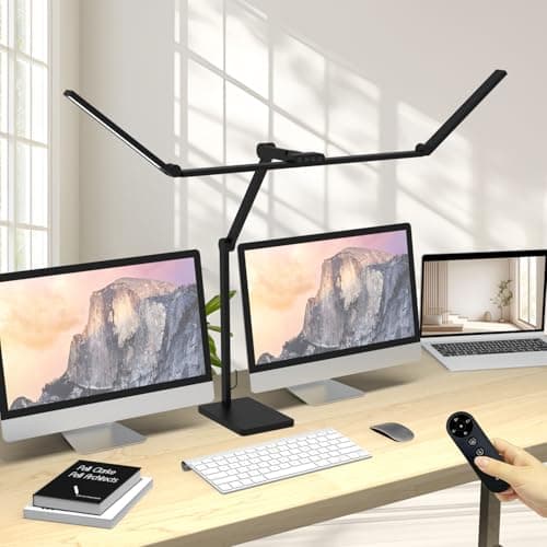 36W 3000LM Ultra Bright Architect Desk Lamp with Base, 47.4Inches Wide Tall Overhead Desk Light for Home Office, Dimmable Table Light with Remote for Desktop Working,Drafting,Reading