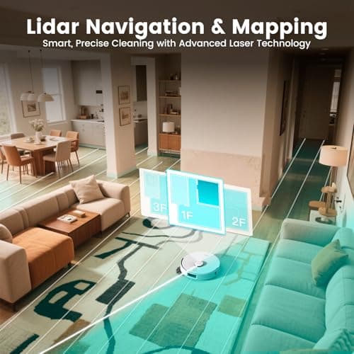 AIRROBO T30+ Robot Vacuum and Mop, 60-Day Self-Emptying, Proactive Intelligence Obstacle Avoidance, Carpet Detection, Tangle-Free Brush, 6000PA Suction, LDS Mapping, APP ＆ Voice Control 7