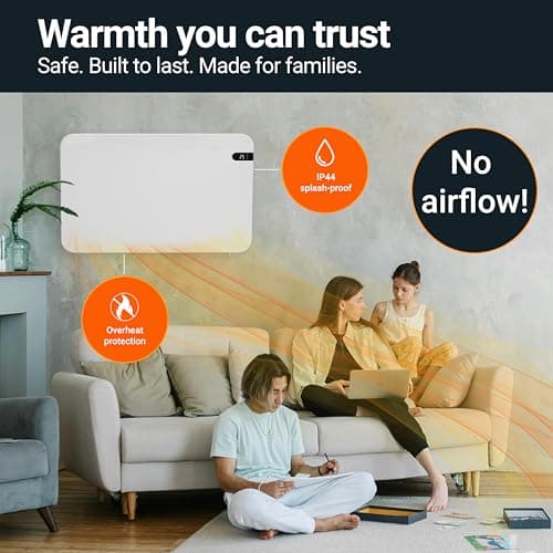 Könighaus 450W Smart Dual Space Heater – Wall heater and mobile use – WiFi App Control & Remote – Includes Towel Rack, Stand Feet & Mounting Kit – Color: White 7