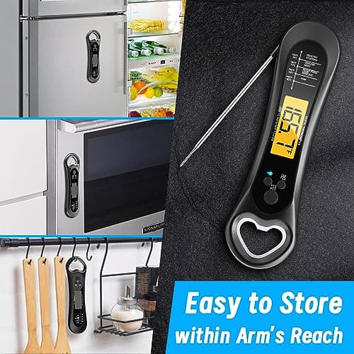 Meat Thermometer Digital, Instant Read Meat Thermometer for Grill and Cooking, with Bottle Opener, Backlight & Calibration Food Thermometer, Kitchen Gadgets for BBQ, Turkey, Candy, Liquids 7