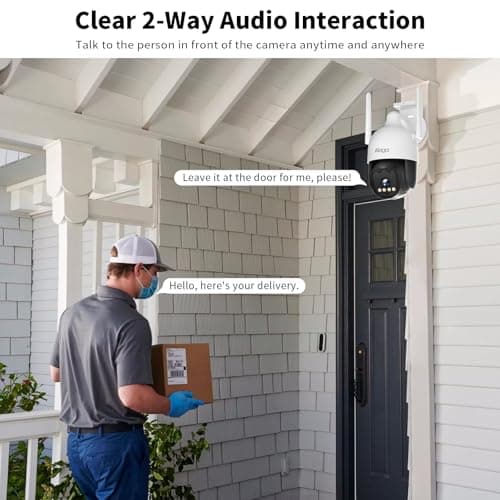 Alaga Outdoor Security Camera,Black Light Full Color Night Vision,360° Detailed Coverage,5G and 2.4G WiFi,AI Motion Tracking,F1.0 Lens,Weatherproof,2-Way Audio,7/24 Record,Cloud and Local Storage 5