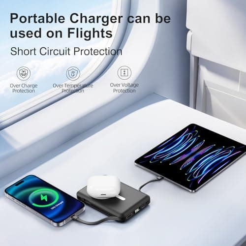 for Magsafe Portable Charger - 10000mAh Battery Pack for Magsafe with USB-C Cable and PD 20W USB C Fast Charging LED Display, Magnetic Wireless Power Bank for iPhone 17/16/15/14/13/12/Pro/Pro Max 7