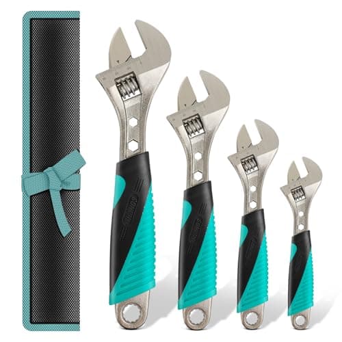 THANOS 4 PCS Adjustable Wrench,Adjustable Spanner Wrench Set with Box End and Hex Function (6 in. 8 in. 10 in. 12 in.)