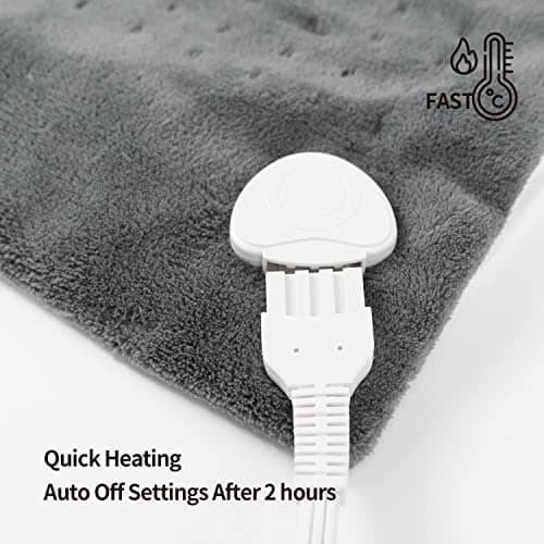 HubiCare Heating Pad for Back Pain Cramps Relief, Electric Heating Pad for Neck/Shoulder/Muscle Pain, Auto Off, Moist Heat Options, Machine Washable, Valentine Gifts for Women - XL (12" X 24") 5