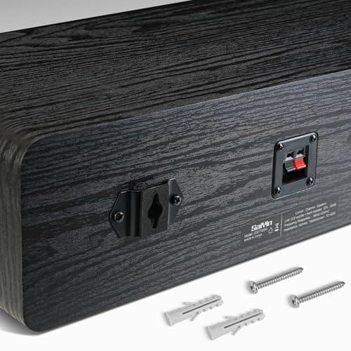 Saiyin Slim Center Channel Speaker,for Desktop Stereo or Home Theater Surround Sound, Dual 3.5" Woofer,Requires a Separate Amplifier or Receiver, Wall Mountable, Single,17 Inch 5
