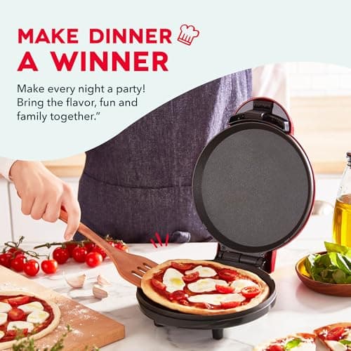 Dash Round Express Electric - Pancake Maker & Eggs Griddle System - Healthy Breakfast Maker - Quick Heat-Up & Easy Cleanup - nonstick surface - Red 6