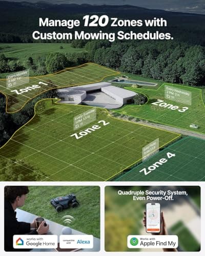 Segway Navimow X430 Robot Lawn Mower Wire Free, for up to 1 Acre, 4WD for 84% Slopes, Zero-Turn for Damage-Free Mowing, ORV-Tuned Lawnmower, MowMentum with 2 × 180W Motors, 0.75–4 in Cutting Height 6