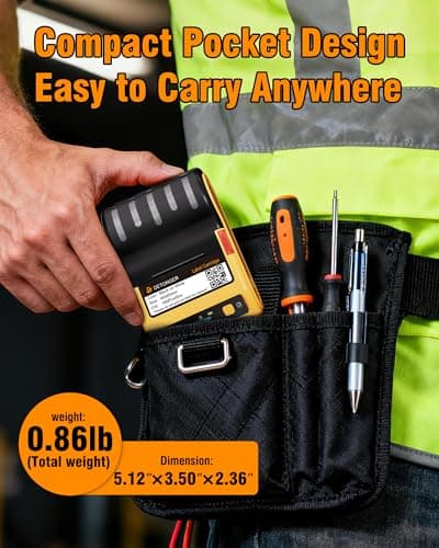 DETONGER DT5150P Industrial Colorfast Label Maker, Thermal Transfer Label Printer with 1.65" W Print Head, Heavy-Duty for Outdoor Direct Sunlight Job Sites, Mobile APP & PC Editor Compatible 5
