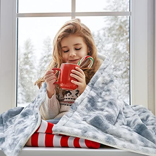 GOQO TOMO Heated Weighted Blanket, with Premium Glass Beads 60" x 80" Electric Heating Blanket 2 in1 Blanket with 12 Heating Levels for Adults Home Use Gradient Gray-H6080 7