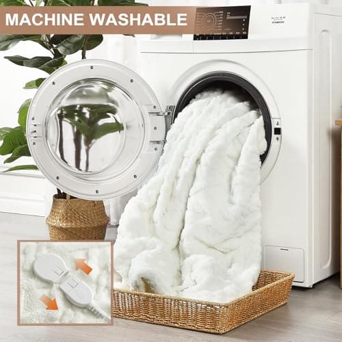 STARBEDIA Heating Blanket Wireless Electric Blanket Queen Size, Dual Control Heated Blanket with 10 Heating & 10 Time Setting, Queen Electric Blanket ETL Certified, 10H Auto Shut Off, White, 84"x90" 8