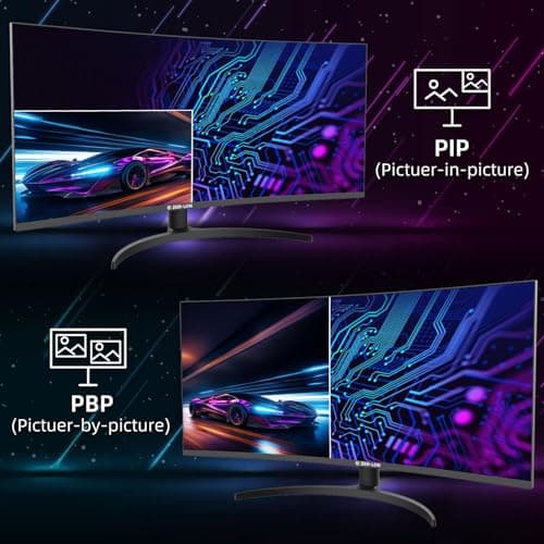 ZER-LON 34 Inch Curved Gaming Monitor, 3440x1440 165Hz Ultrawide Computer Monitor, Tilt/Height/Pivot Adjustment, HDR400 1500R -PIP 1ms(MPRT) ‌99% sRGB, DCI-P3 95%, HDMI2.0 X2, DP1.4 X2 Port 4
