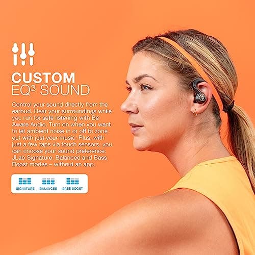 JLab Epic Air Sport ANC Gen 2 True Wireless Bluetooth Earbuds, Headphones for Working Out, IP66 Sweatproof, 15-Hour Battery Life +55-Hour Charging Case, Music Controls, 3 EQ Sound Settings 5