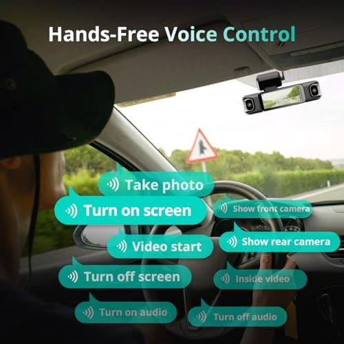 BOTSLAB 3K 4 Channel Dash Cam, 560° All-Sides View, Front and Rear Inside Car Camera with 3.18”Touch Screen, Dash Camera 24/7 Parking Mode, Built-in GPS 5.8GHz WiFi Voice Control, Free 128GB Card 7