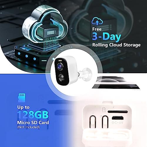 Geekee 1080P Security WiFi Cameras for Home Security, Wireless Outdoor with Motion Detection, Spotlight/Siren Alarm, Color Night Vision, 2-Way Talk, Waterproof SD/Cloud Storage Battery Powered 6
