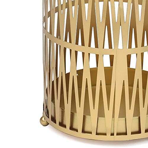 Joveco Umbrella Racks- Gold Metal Round Umbrella Stand Holder with Drip Tray for Home Entryway- Free Standing Holders for Canes Walking sticks and Hiking Poles (Gold Chevron) 8