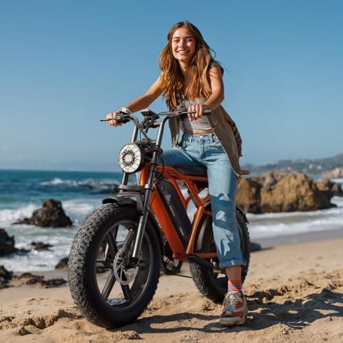 TST Electric Bike for Adults, 1500W Peak Motor 28 MPH 60 Miles Fat Tire E Bike with 48V 15Ah Removable Battery 20" Electric Dirt Bike Hydraulic Suspension, Orange, Safety Tested to UL 2849 8