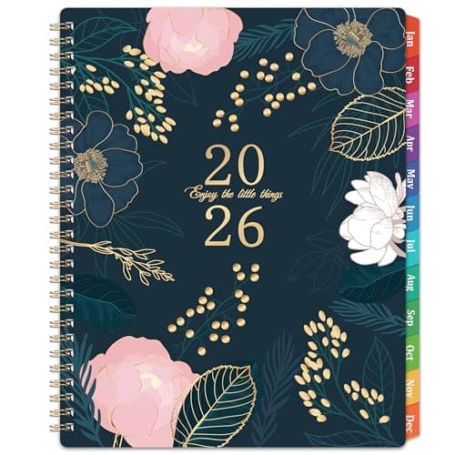 2026 Planner - Planner 2026, January - December 2026, Weekly and Monthly Planner, 9'' x 11", 2026 Calendar Planner, Monthly Tabs, Twin-wire Binding, Back Pocket, Holidays