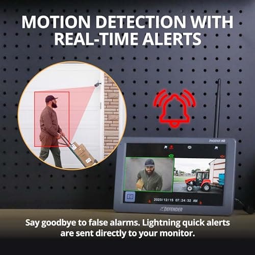 Defender PhoenixHD Wireless Security Camera System with 10.1” Touchscreen Monitor, 4 Outdoor 1080P HD Night Vision Cameras, Plug & Play, Two-Way Talk, No WiFi Required, 128GB SD Card, 2-Year Warranty 5
