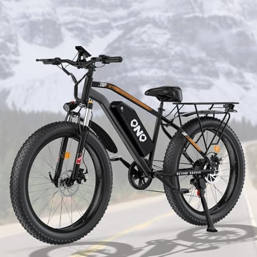 Adult Fat Tire Electric Bike 1500W Peak Motor - 48V 15Ah Fast Electric Mountain Bike, 20MPH & 60 Miles Long Range Ebike, 26" All Terrain E-Bike for Men Women with Lockable Suspension & 7 Speed Gears