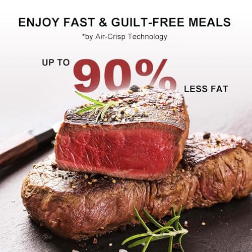 RAMJOY Air Fryer 6.8 Quarts, 10-in-1 Functions, Air Fry, Roast, Bake, Broil, Dehydrate, Large & Compact Air Fryers, Nonstick & Dishwasher-Safe Airfryer Basket, Stainless Steel Air Fryer, Metal Grey 7