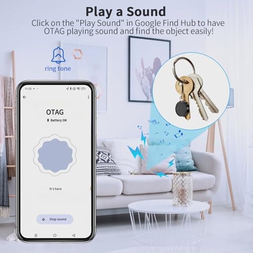 Tracker Tag for Android 4 Pack Luggage Tracker Tags Compatible with Google Find Hub App (Android Only) Bluetooth Tracker Key Finder and Item Locator for Wallets, Backpack, Suitcases-Black 4