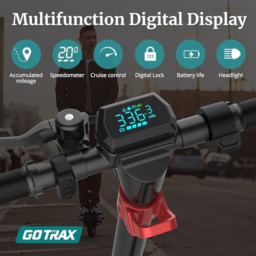 Gotrax G4 Electric Scooter, 10” Solid Tires, Max 25 Mile Range and 20Mph Power by 500W Motor, Double Anti-theft Lock, Bright Headlight and Taillight, 500W Foldable E Scooter for Adults 6