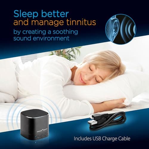Sound Oasis® Bluetooth® Tinnitus Sound Therapy System® - Sleep Better, Manage and Mask Tinnitus, 25 Built-in Sounds for Tinnitus Relief, 12-Hour Sound Duration 8
