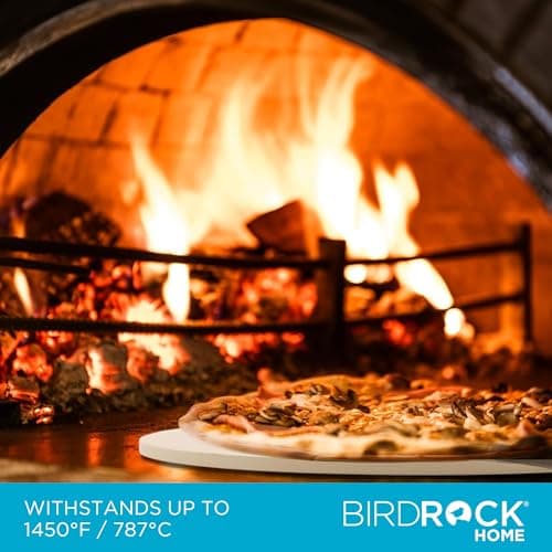 BIRDROCK HOME Pizza Stone for Oven and Grill | 16" Cordierite Baking Stone for Cooking, Bread, Pie, BBQ | Indoor - Outdoor | Grill, Smoker, Toaster Use | Ceramic Sheet for Crispy Crust (Round) 5